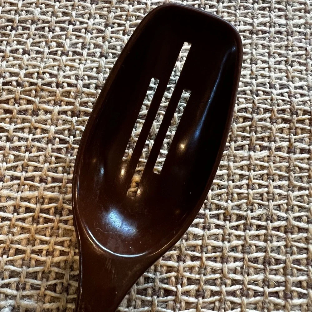 Vintage Foley Brown Slotted‎ Spoon Spatula Kitchen Utensil Retro Cooking